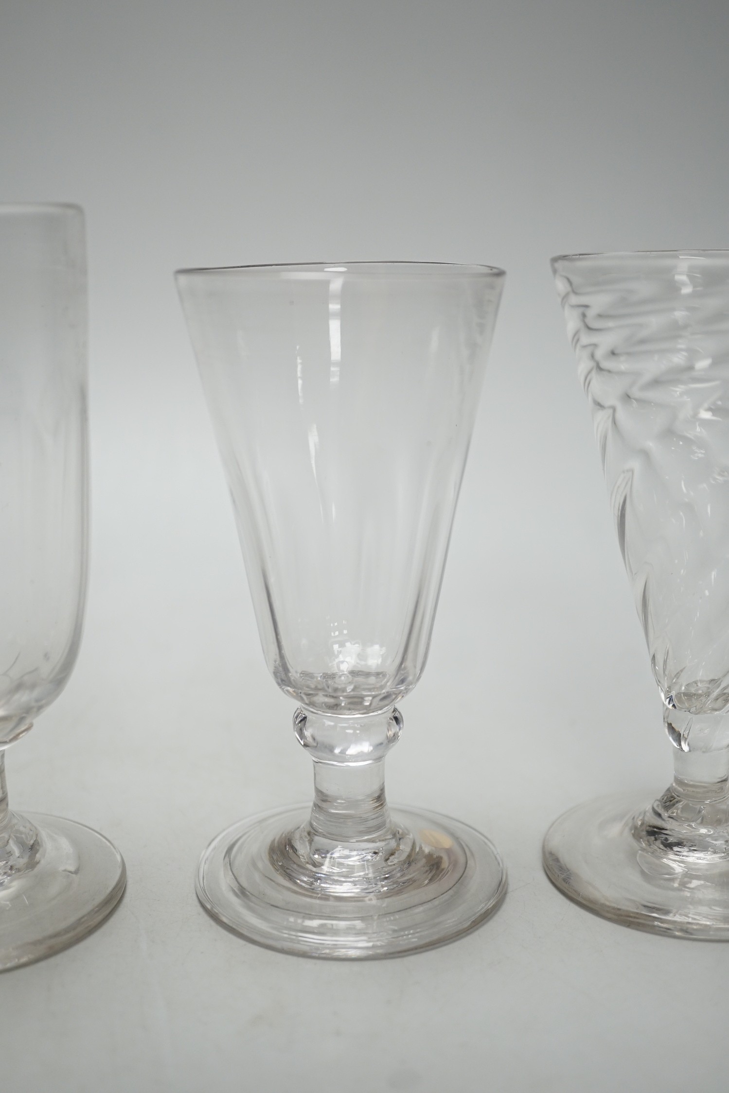 Five Georgian ale glasses. Tallest 13.5cm